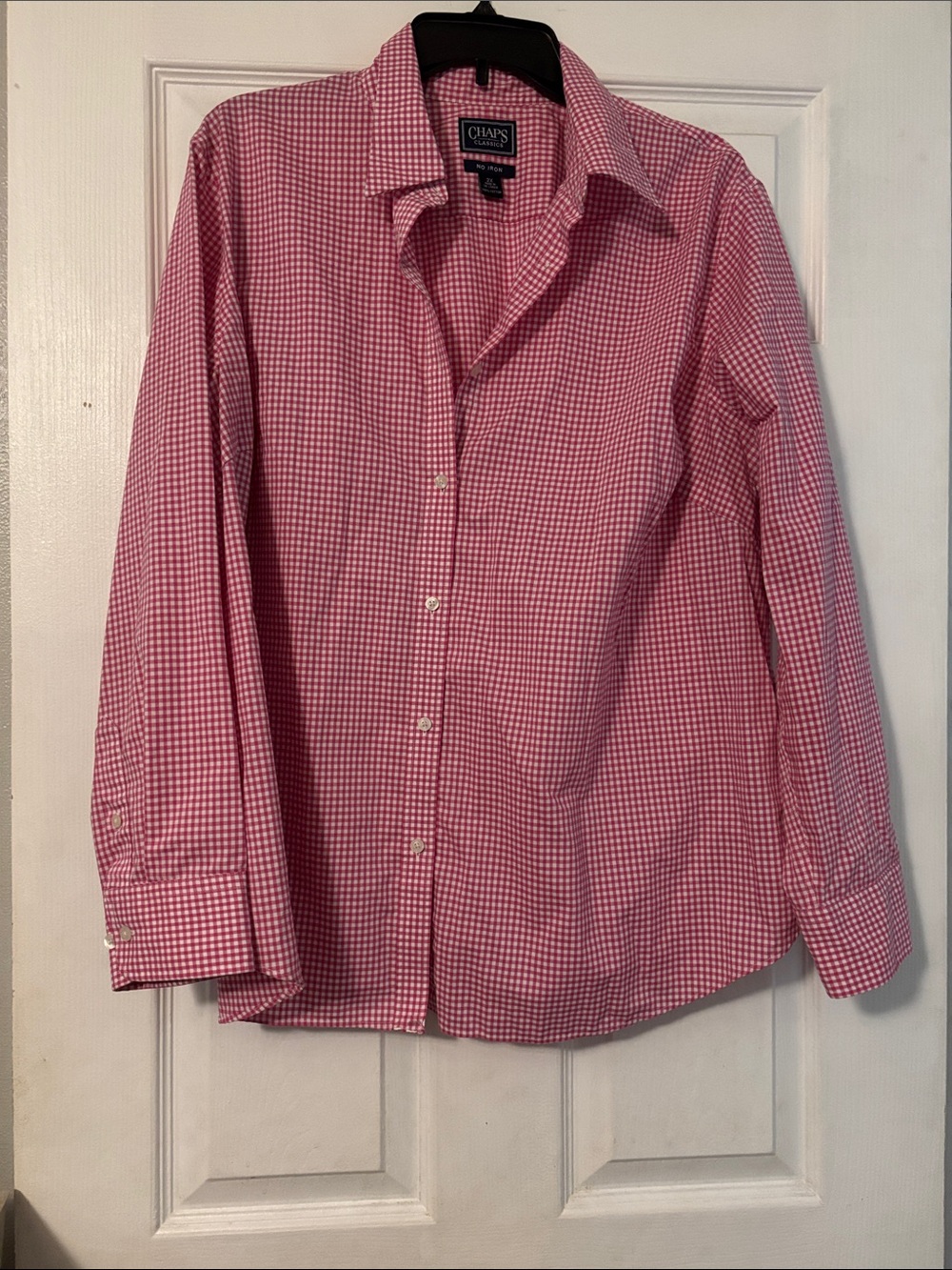 Chaps Pink Gingham Button-Front Shirt